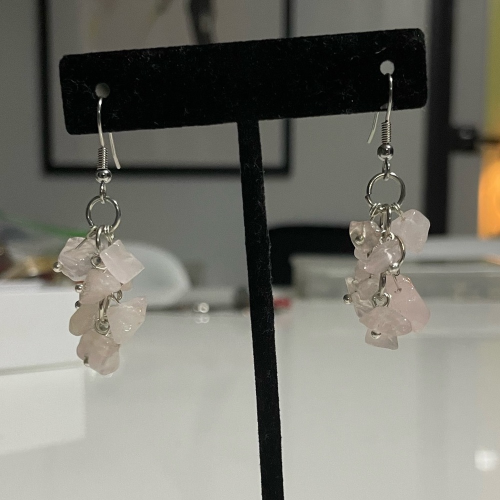 Crystal cluster dangle earrings